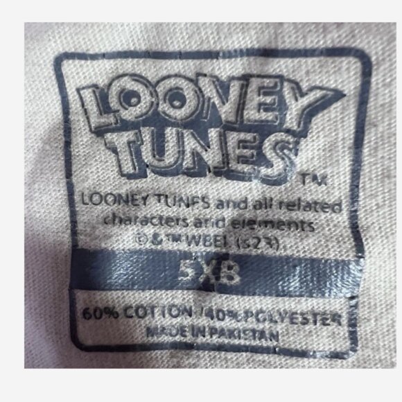 Looney Tunes T-Shirt Men's Size 5XB Tan Daffy Duck Bugs Bunny & Friends Graphic - Picture 4 of 4